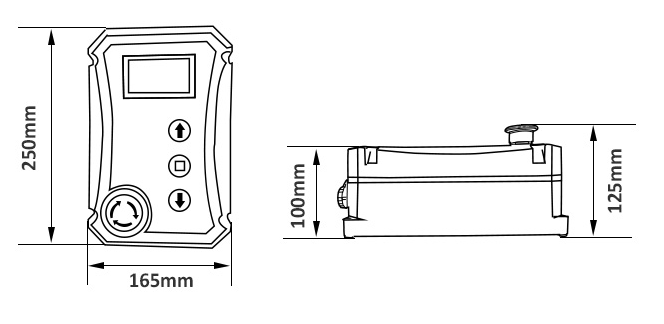 1kW Industrial Door Opener, 150Nm, 55m² Area, 7m(图2) 1kW industrial door opener dimension2