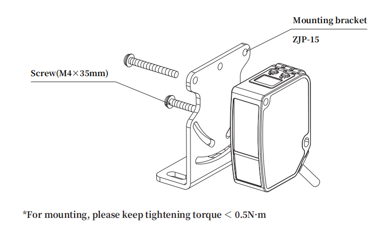 Laser Distance Sensor, 85mm(图4) Installation of laser distance sensor