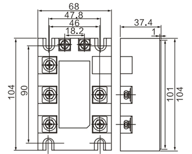SCR AC Voltage Regulator Module(图2) Dimension Drawing of Voltage Regulator Module Enhanced Type