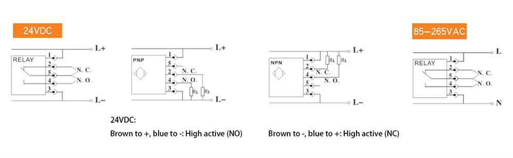 Thermal Dispersion Water Flow Switch, Relay/ 4-20mA(图3) Thermal dispersion water flow switch wiring diagram