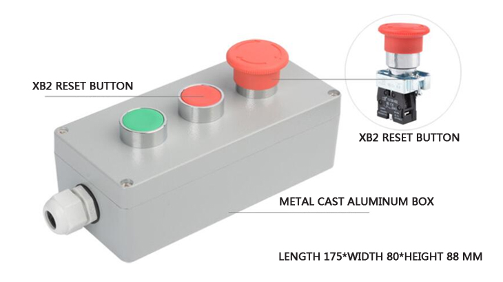Emergency push button switch, metal type(图2) emergency push button switch structure