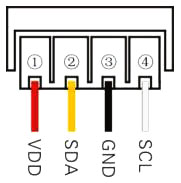 Temperature and Humidity Sensor, Duct/Wall Mounted, I2C(图2) Temperature and humidity sensor AM2315A pin assignment