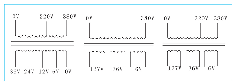 6000VA Control Transformer, 220/440V to 120/48/12V(图1) Control transformer schematic diagram illustration