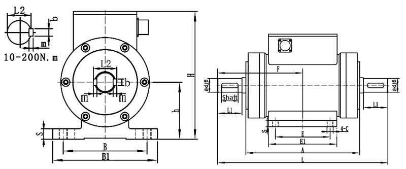 Rotary Torque Sensor, Non-Contact, Shaft to Shaft, 0.05-300000 Nm(图1) Rotary torque sensor dimension