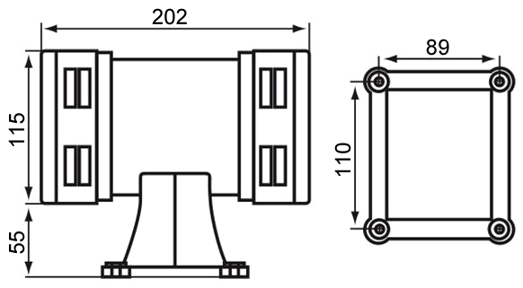 Motor Alarm, 120dB, 110VAC/220VAC(图1) Motor alarm 120dB 110VAC/220VAC dimension