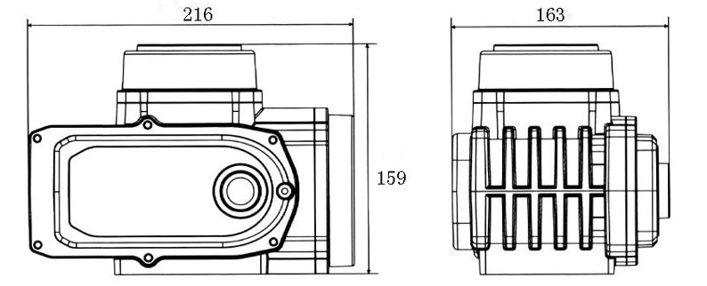 Electric Butterfly/Ball Valve Actuator, 150Nm, 24V/220V(图1) 100Nm electric valve actuator dimensions
