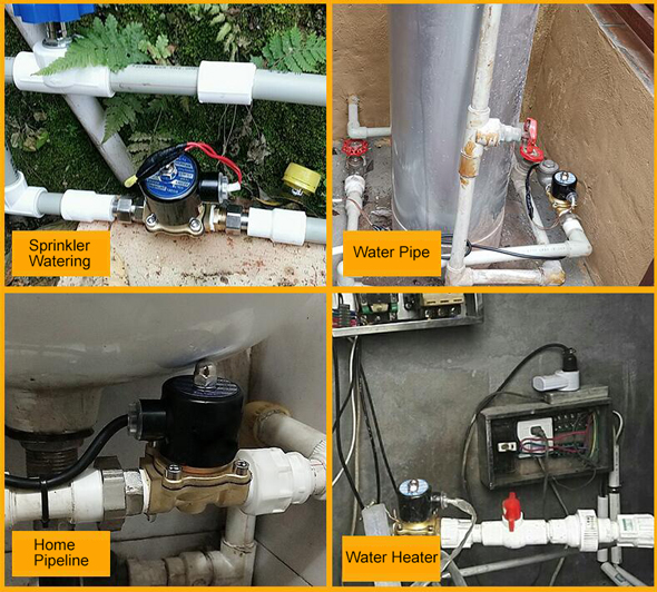 Solenoid Valve, 2 Way, Normally Closed, 12V/24V/220V for air water oil(图5) 2 Way Water Solenoid Valve Applications