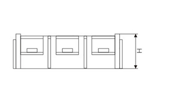 High Current Terminal Block, 60A/100A/150A/200A/300A/400A/600A, 3/4 Pole(图2) Dimension of TC 1
