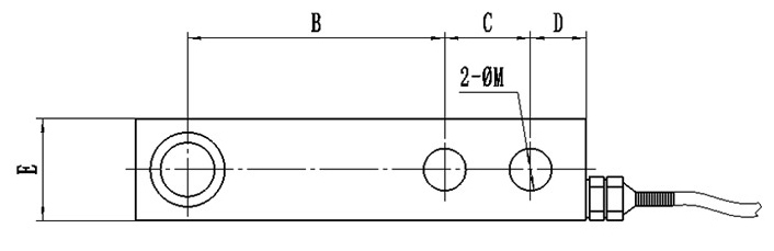 Cantilever Beam Load Cell, 500kg/1000kg/2 ton/3 ton/5 ton(图3) 500kg to 5 ton cantilever beam load cell dimension