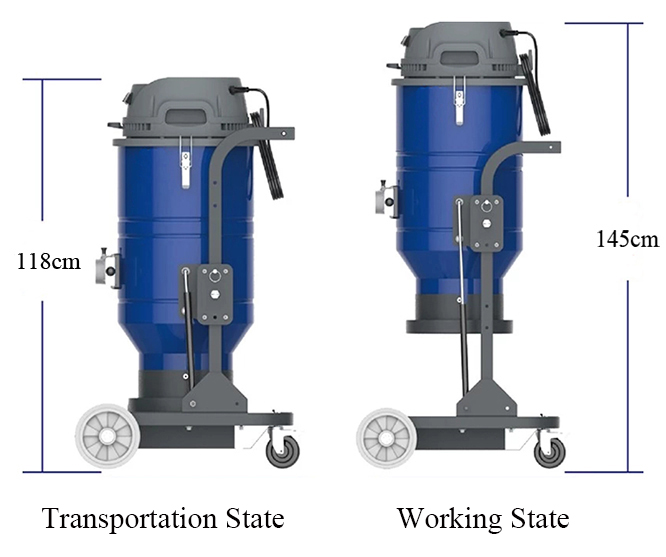 Continuous Duty Industrial Vacuum Dust Extractor(图3) Industrial Vacuum Dust Extractor Model 3XX Series can Adjust Height