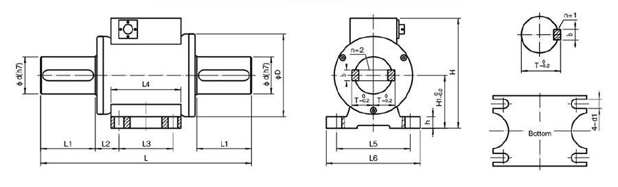 Rotary Torque Sensor, Non-Contact, 50-50000 Nm(图1) Dimensions of Non-Contact Rotary Torque Sensor 50-50000 Nm