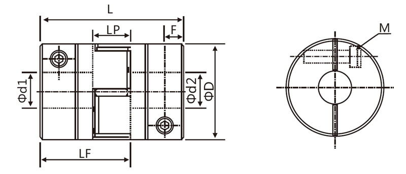 Flexible Jaw Coupling, 40 x 55mm(图1) Plum coupling dimension
