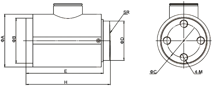 Compression Load Cell, Column type, 15 ton/30 ton/50 ton to 200 ton(图1) Compression load cell column type 15 ton to 200 ton dimension
