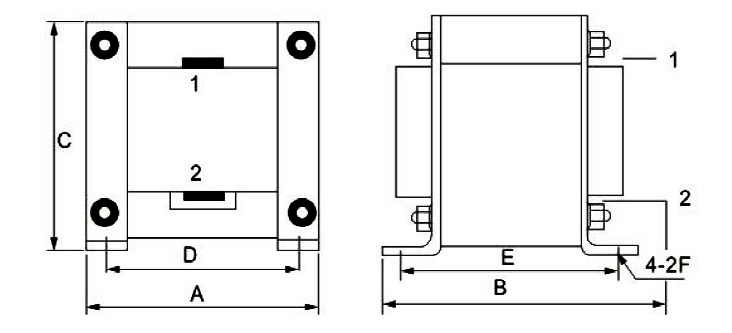 20 hp (15 kW) DC Reactor, Single Phase(图1) DC reactor dimension