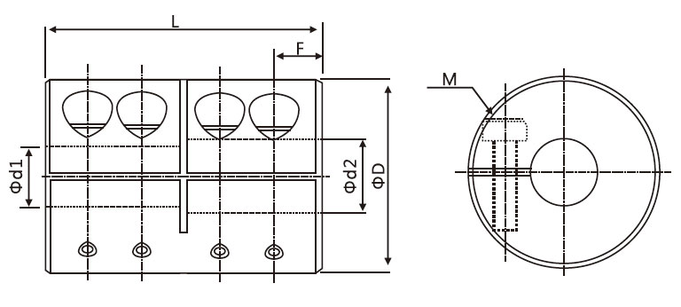 Rigid Coupling, 16 x 24mm(图1) Rigid coupling dimension