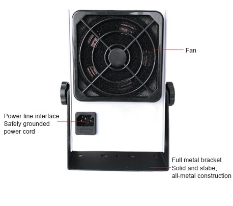 25W Static Eliminator, 5.6kV AC, 2.4m³/ min(图2) Static Eliminator Detail 2