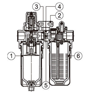 1/2" FRL Filter Regulator Lubricator(图1) Details of 1/2 inch Air Compressor Filter Regulator Lubricator