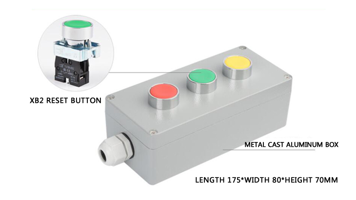 Push Button Switch, 2 NC+1 NO, 220V(图2) Push button switch 2NC 1NO structure