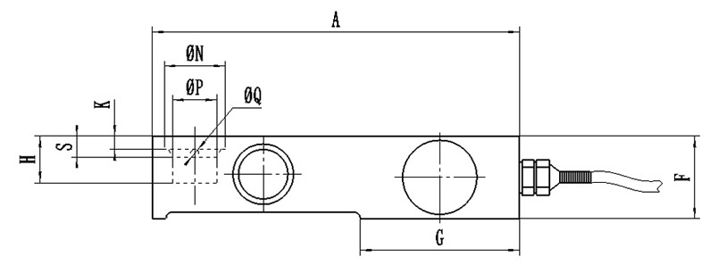 Cantilever Beam Load Cell, 500kg/1000kg/2 ton/3 ton/5 ton(图2) Cantilever beam load cell dimension