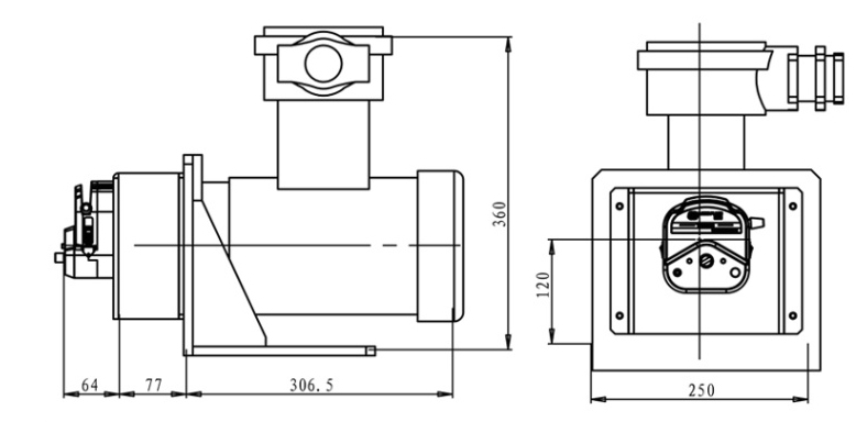 2200 GPD Explosion-Proof Peristaltic Pump(图1) Dimensions of 2200 GPD Explosion-Proof Peristaltic Pump