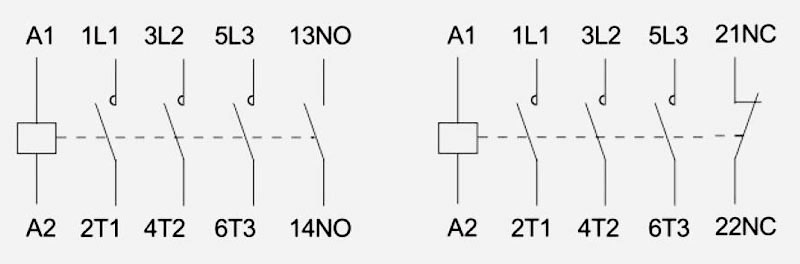 12 amp 3/4 Pole DC Contactor, 12V/24V/48V/220V Coil(图1) Circuit Diagram of 12 amp DC Contactor
