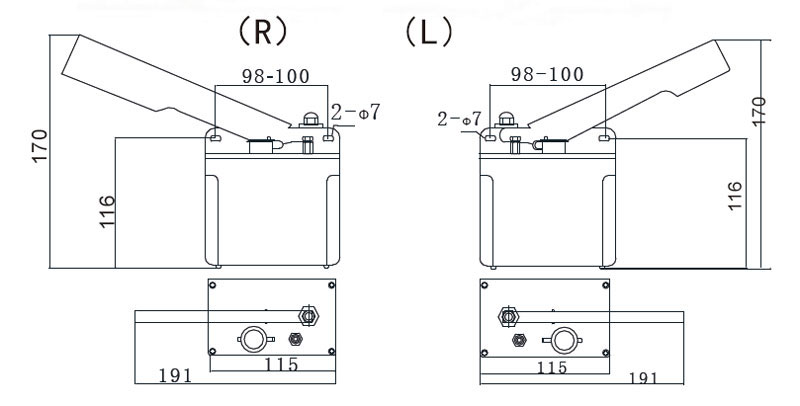 Manual Oil Lubrication Pump(图1) Dimensions of 500ml Manual Oil Lubrication Pump