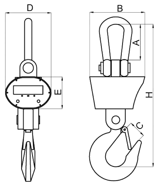 Digital Crane Scale 30 ton/50 ton(图1) Digital crane scale 30 ton/50 ton dimensional drawing