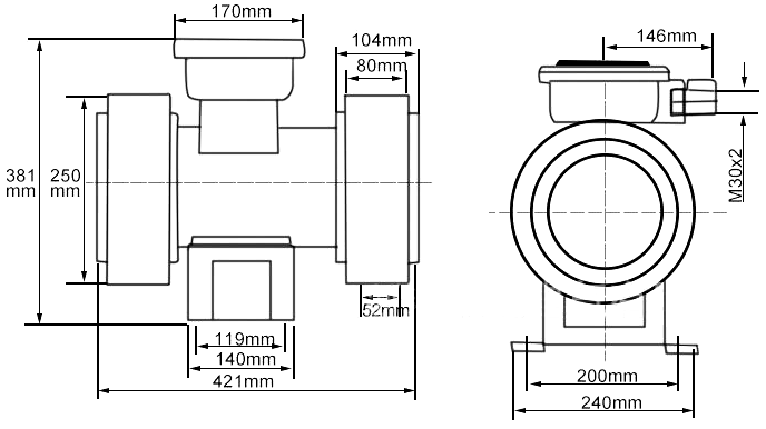 Explosion Proof Motor Alarm 119dB, 3 Phase 380V(图1) Explosion-proof motor alarm 119dB 3 phase AC 380V dimension