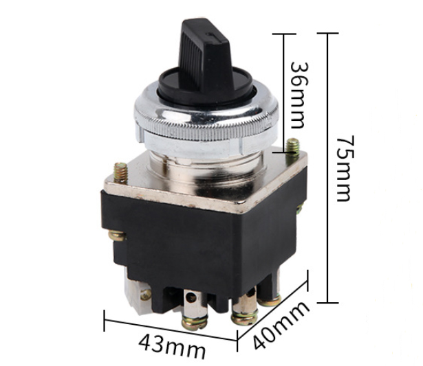 Joystick Switch, 380V, 10A, 2/ 3 Knob(图1) Dimension of joystick switch of LS2