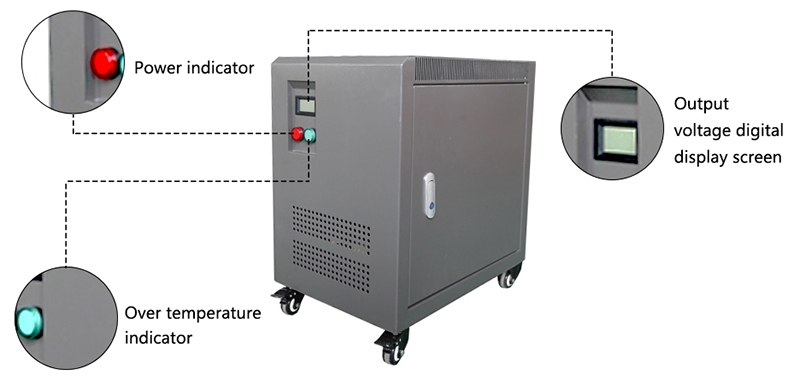 50 kVA Isolation Transformer, Step up/Step down 480V with 400V(图2) 3-phase isolation transformer details