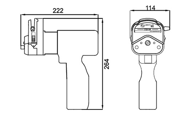 1200 GPD DC 10V Handheld Peristaltic Pump(图1) Dimensions of 1200 GPD DC 10V Handheld Peristaltic Pump