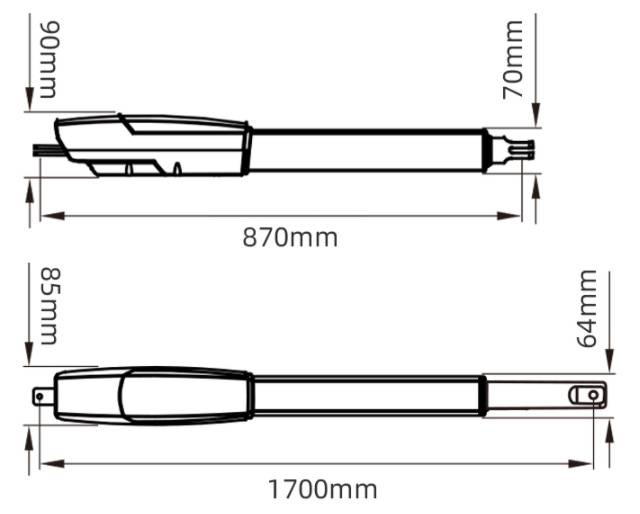 400kg Swing Gate Opener, 2.5m, 20mm/s, 110°(图1) PK260
